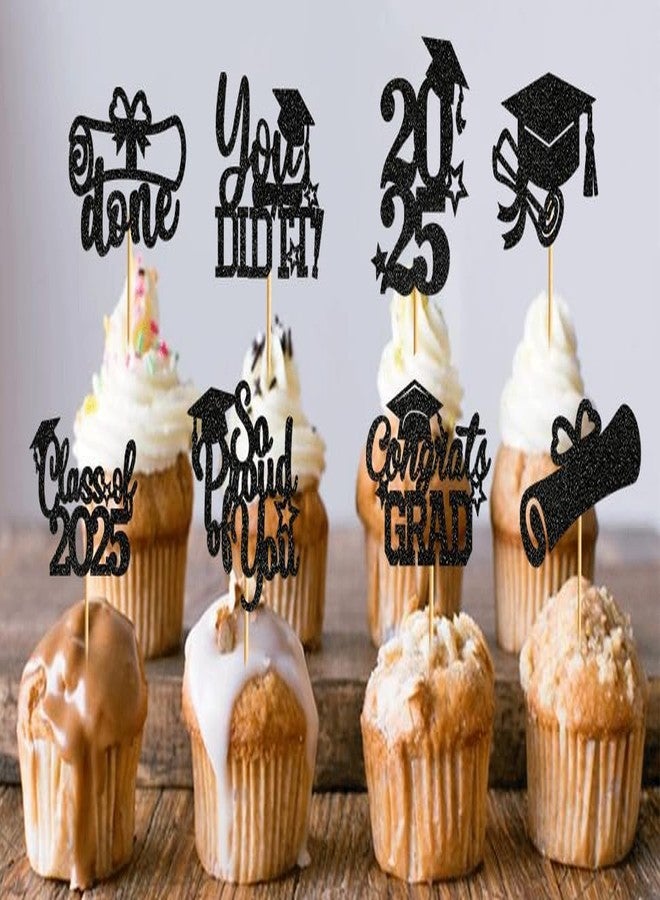 Incrizma Graduation Cupcake Toppers 2025 Graduation Decorations Class of 2025 Cupcake Picks Congrats Cupcake Toppers 2025 Congrats Party Decorations 2025 - Image 5